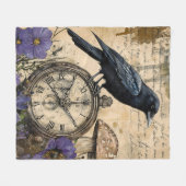 Couverture Polaire Corbeau gothique vintage (Devant (Horizontal))