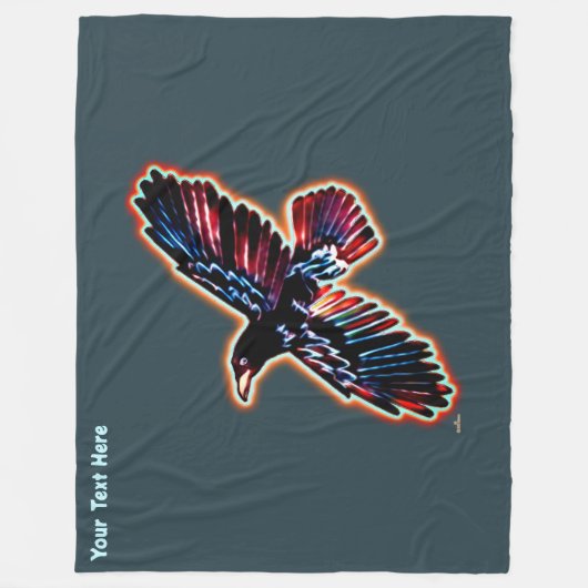 Couverture Polaire Corbeau Iridescendant (Devant)