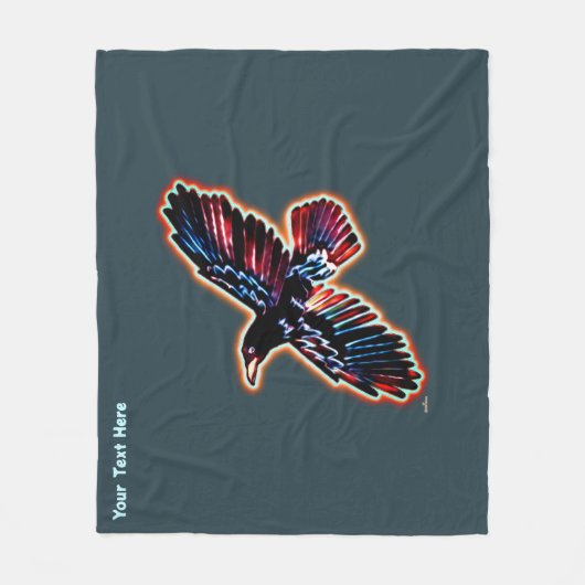 Couverture Polaire Corbeau Iridescendant (Devant)