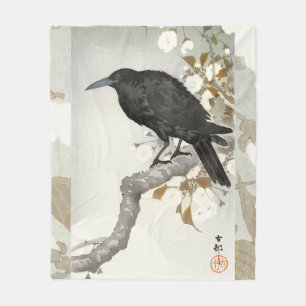Couverture Polaire Corbeau Koson Oiseau Japonais Corneille
