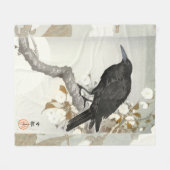 Couverture Polaire Corbeau Raven Koson Oiseau japonais (Devant (Horizontal))