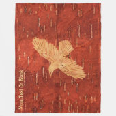 Couverture Polaire Corbeau rustique sur écorce de Birch Intérieur (Devant)