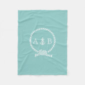 Couverture Polaire Corde marine et Ancre monogramme (Devant)