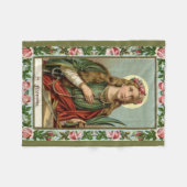 Couverture Polaire Corde rose de paume de roses de St Philomena (Devant (Horizontal))