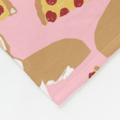 Couverture Polaire Corgi aime la pizza rose (Coin)