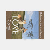 Couverture Polaire corgi blanket blue sky (Devant (Horizontal))