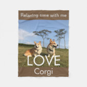 Couverture Polaire corgi blanket blue sky (Devant)