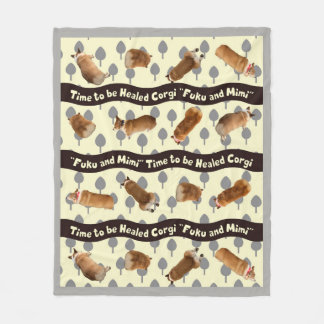 Couverture Polaire corgi blanket tree
