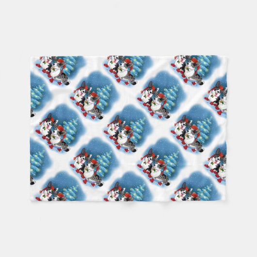 COUVERTURE POLAIRE CORGI CHRISTMAS (Devant (Horizontal))