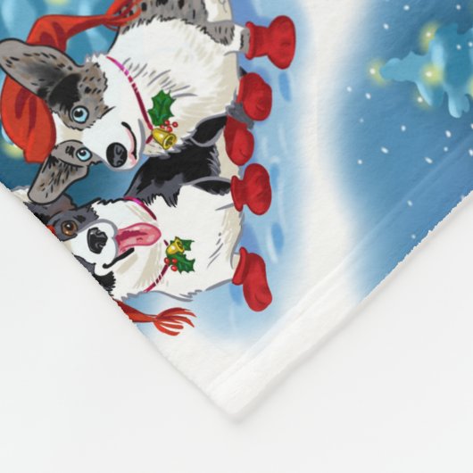 COUVERTURE POLAIRE CORGI CHRISTMAS (Coin)
