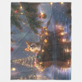 Couverture Polaire Corgi Christmas Festive Voyage (Devant)