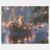 Couverture Polaire Corgi Christmas Festive Voyage (Devant (Horizontal))