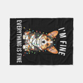 Couverture Polaire Corgi Christmas I'm Fine Everything Is Fine (Devant (Horizontal))