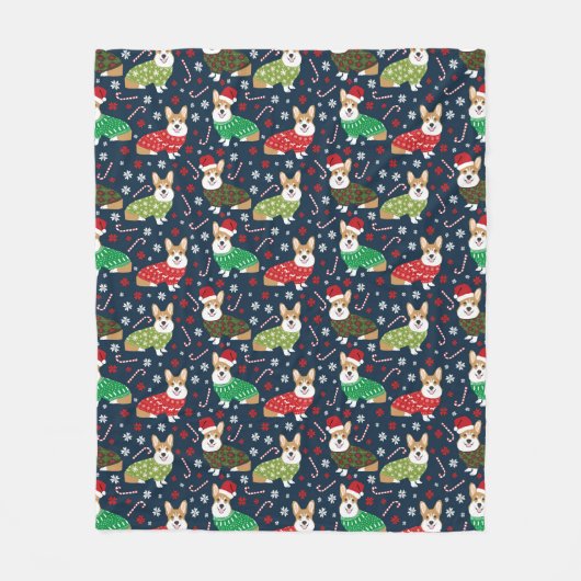 Couverture Polaire Corgi Christmas Sweaters Blanket (Devant)