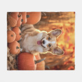 Couverture Polaire Corgi d'automne (Devant (Horizontal))