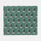 Couverture Polaire Corgi de Noël (Devant (Horizontal))