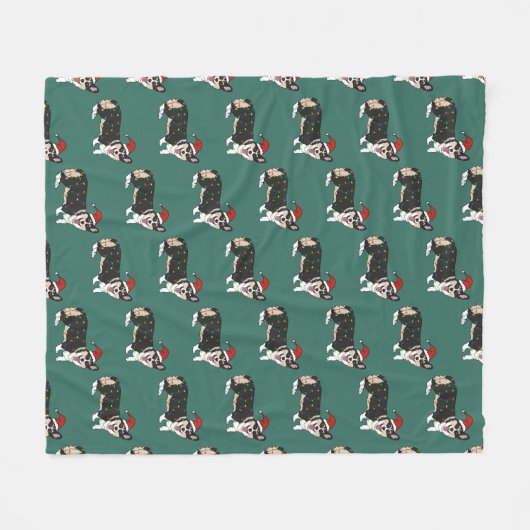Couverture Polaire Corgi de Noël (Devant (Horizontal))
