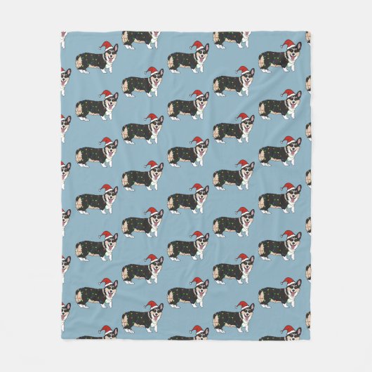 Couverture Polaire Corgi de Noël (Devant)