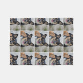 Couverture Polaire Corgi de sourire (Devant (Horizontal))