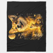 Couverture Polaire corgi drôle hurlant à la lune (Devant)