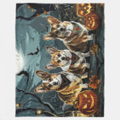 Couverture Polaire Corgi Halloween Épouvantable (Devant)