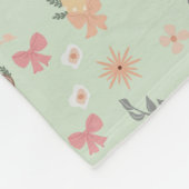 Couverture Polaire Corgi Mint Garden Floral Seamless Pattern (Coin)