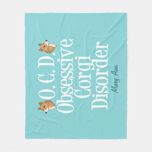 Couverture Polaire Corgi Obsessionnel Migné (Devant)