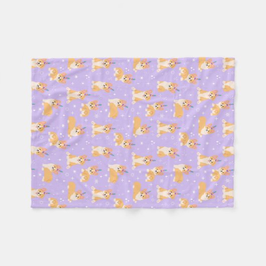 Couverture Polaire Corgi Pups (Devant (Horizontal))