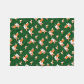 Couverture Polaire Corgi riant de Welshn (Devant (Horizontal))
