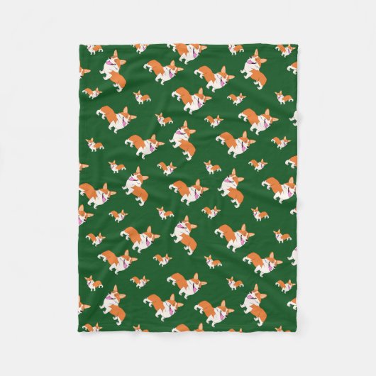 Couverture Polaire Corgi riant de Welshn (Devant)
