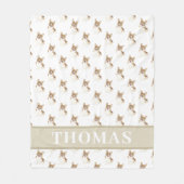 Couverture Polaire Corgi rouge et blanc personnalisé (Devant)