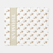 Couverture Polaire Corgi rouge et blanc personnalisé (Devant (Horizontal))