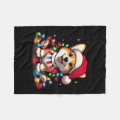 Couverture Polaire Corgi Santa Christmas Tree Lights Boys Men Corgmas (Devant (Horizontal))