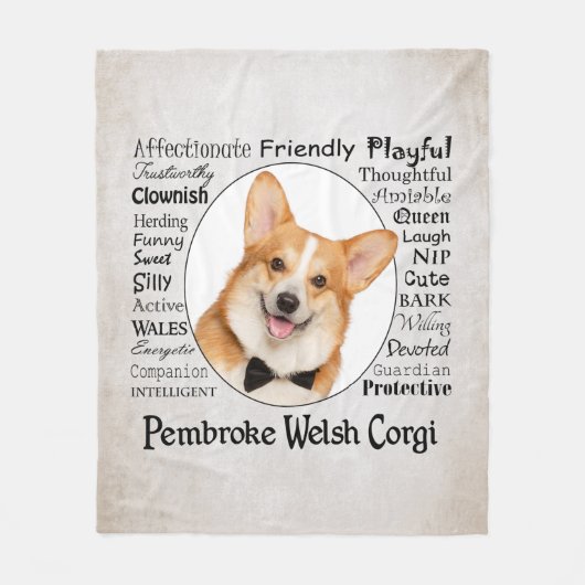 Couverture Polaire Corgi Traits (Devant)
