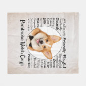 Couverture Polaire Corgi Traits (Devant (Horizontal))