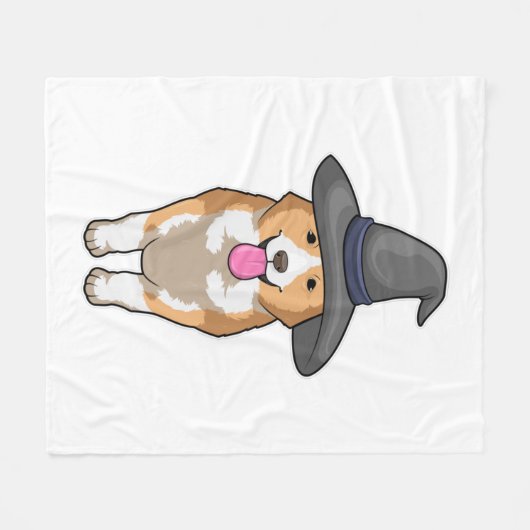 Couverture Polaire Corgi Witch (Devant (Horizontal))