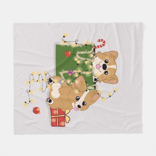 Couverture Polaire Corgis (Devant (Horizontal))