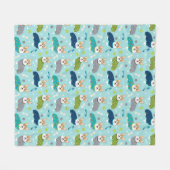 Couverture Polaire Corgis en PJ bleu clair (Devant (Horizontal))
