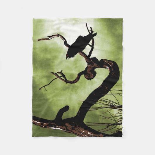 Couverture Polaire Corneille étant perché sur une branche (Devant)