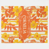 Couverture Polaire Cornelia Vibrant Jaune et Orange Floral (Devant (Horizontal))