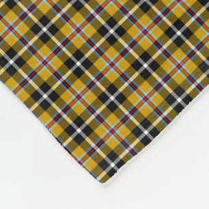 Couverture Polaire Cornouailles National Tartan Jaune et Noir Plaid