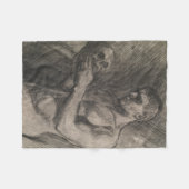 Couverture Polaire Corps d'un homme tenant un crâne (par Albert Edelf (Devant (Horizontal))