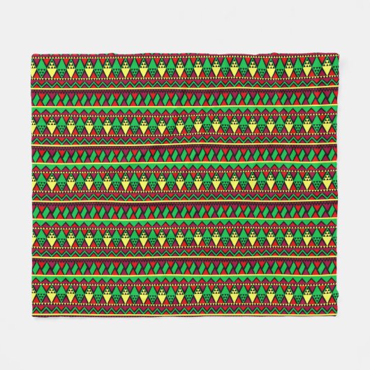 Couverture Polaire Correspondance Kwanzaa Jaune Rouge Noir Vert Moyen (Devant (Horizontal))