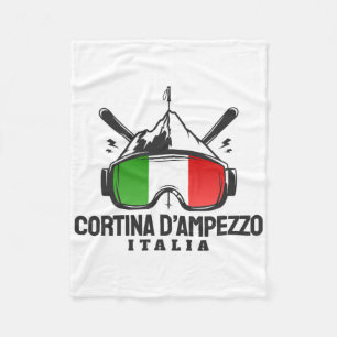 Couverture Polaire Cortina D'ampezzo Italie Station de ski Rétro