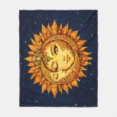 Couverture Polaire Cosmic Sun Moon Boho Goddess Celestial Mandala Art (Devant)