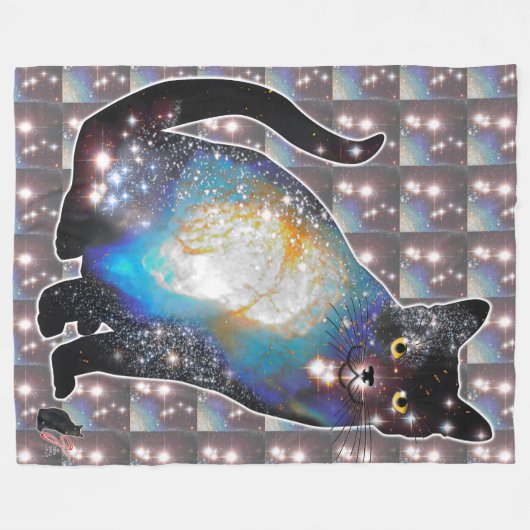 Couverture Polaire Cosmos Espace Dans La Cat Fleece Blanket (Devant (Horizontal))