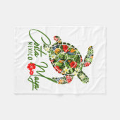 Couverture Polaire Costa Maya Mexico Sea Turtle Trocal Hibiscus Vacat (Devant (Horizontal))