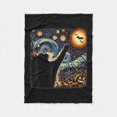 Couverture Polaire Costume Chat Noir Van Gogh Starry Nuit Amusante Ch (Devant)