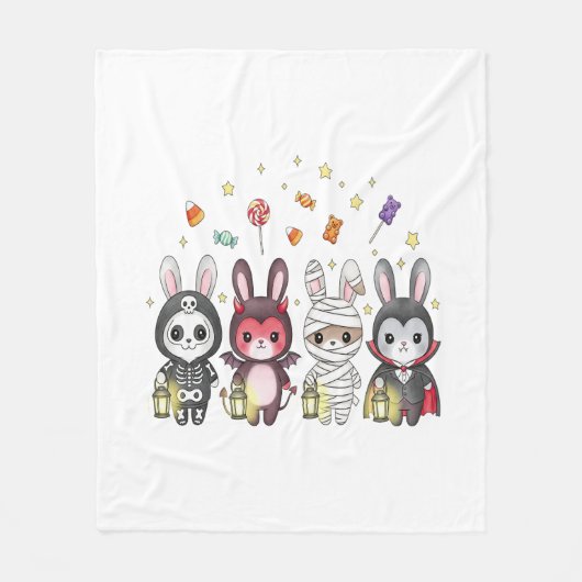 Couverture Polaire Costume de lapin mignon Halloween (Devant)