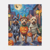 Couverture Polaire Costume d'Halloween Cesky Terrier Trick-or-Treatin (Devant)